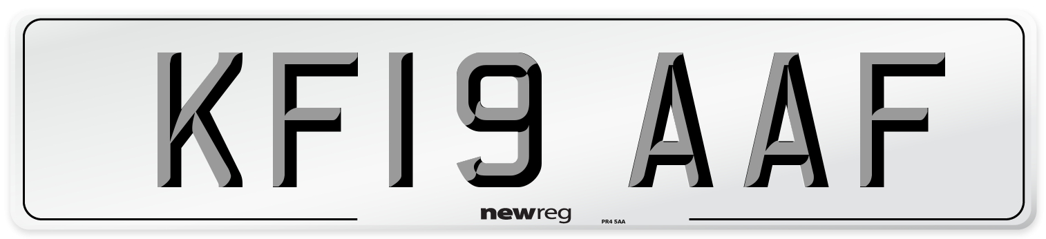 KF19 AAF Number Plate from New Reg